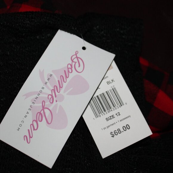 Bonnie Jean Christmas Girl's Shirt Dress, Belt & Infinity Scarf (NWT/Size 12) - Picture 7 of 7